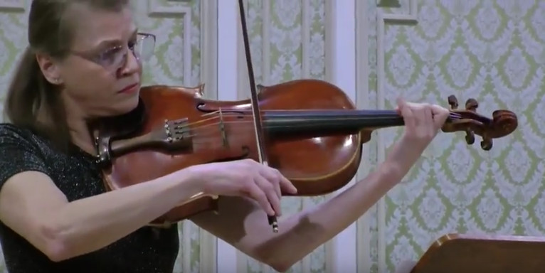 Cornelia Petroiu performance “Ocean and Wind” for solo viola at Filarmonica George Enescu, Bucharest, Romania